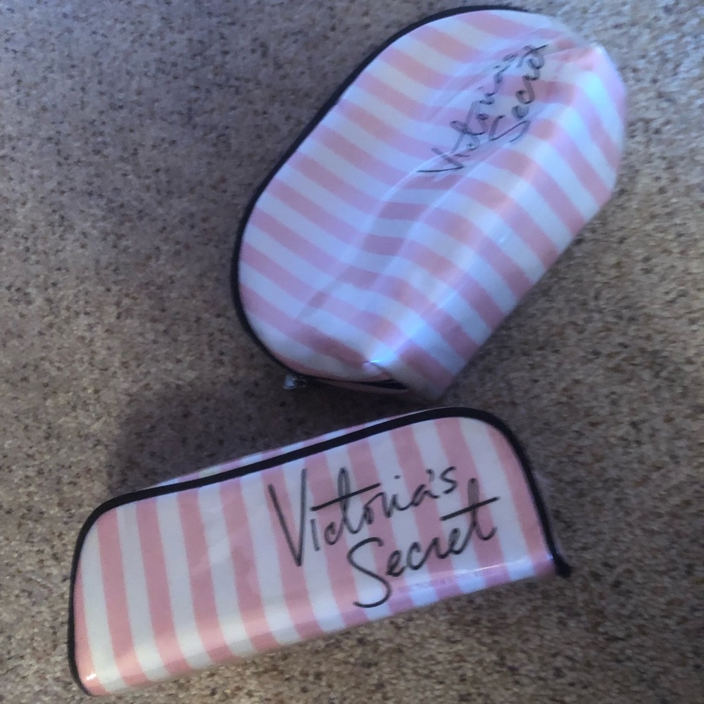 VICTORIA SECRET VS stripe large MAKEUP BAG